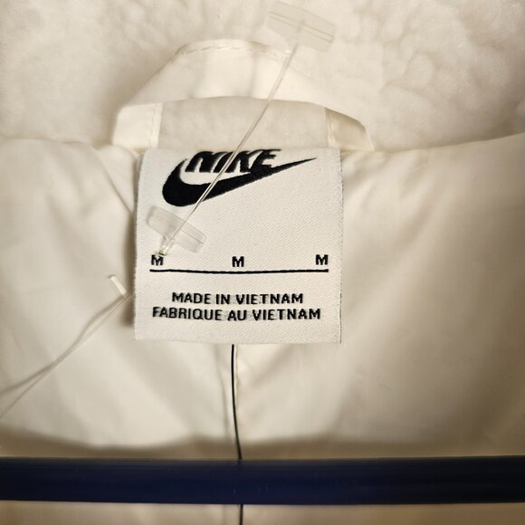 Nike Sportswear Icon Clash Long Sherpa Jacket White NWT Women's Size M - Picture 6 of 14